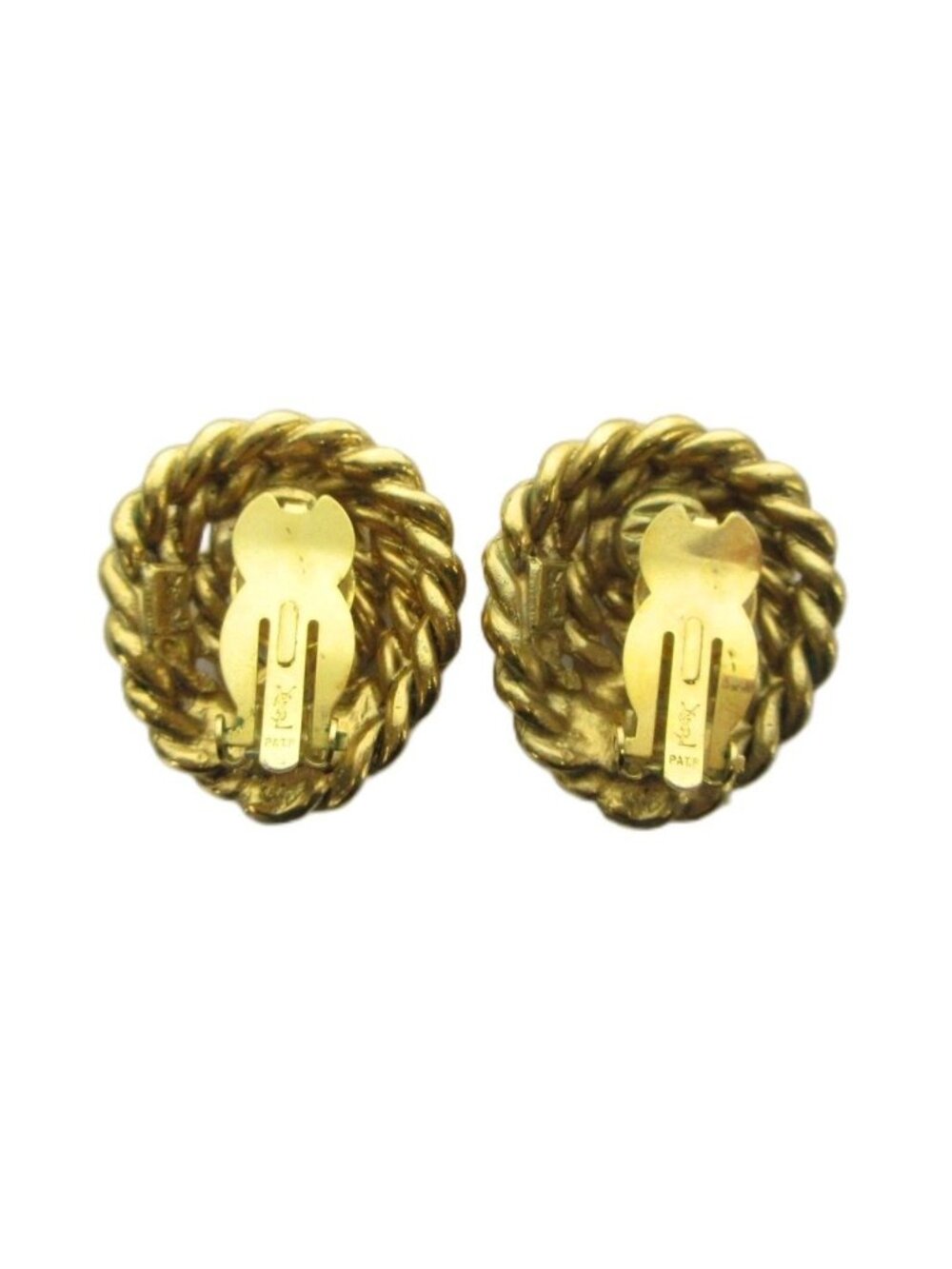 Saint Laurent Yves YSL Vintage Earrings Clip on Gold - Picture 2 of 4
